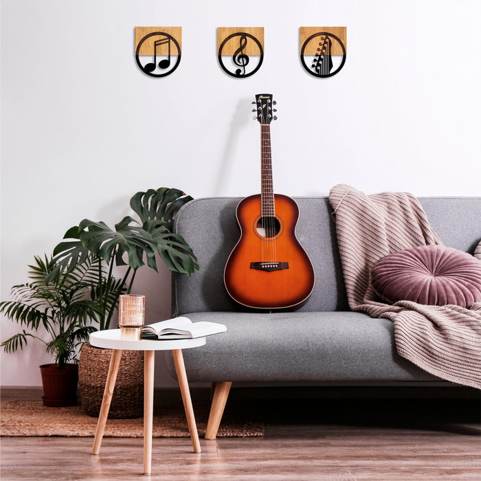 Wallity Just Music - 334 Accesorio Decorativo de Pared Negro y Nogal Wallity Just Music - 334 Accesorio Decorativo de Pared Negro y Nogal